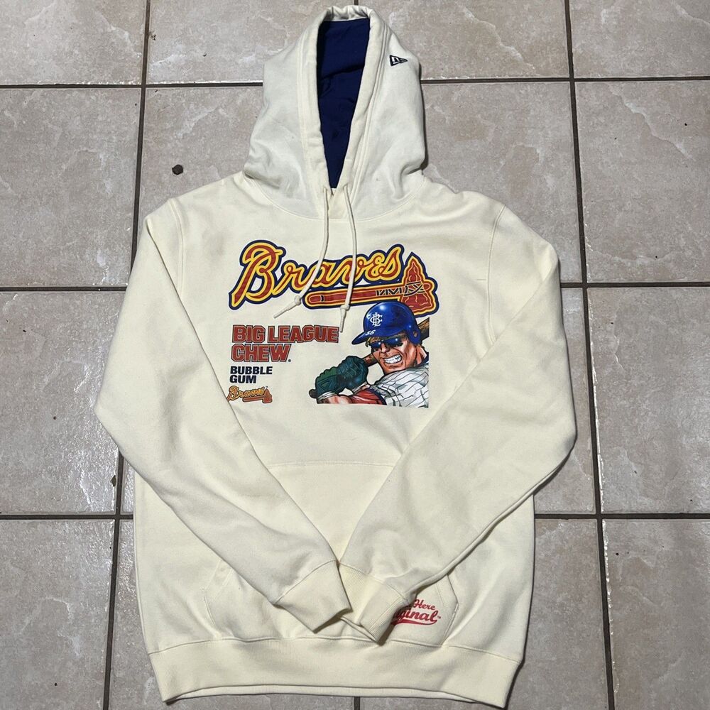 New Era Atlanta Braves Big League Chew Pullover Hoodie Sweatshirt Large